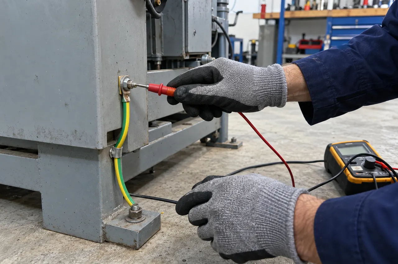 Verificarea continuității protecției unei carcase metalice Verificarea continuității protecției unei carcase metalice